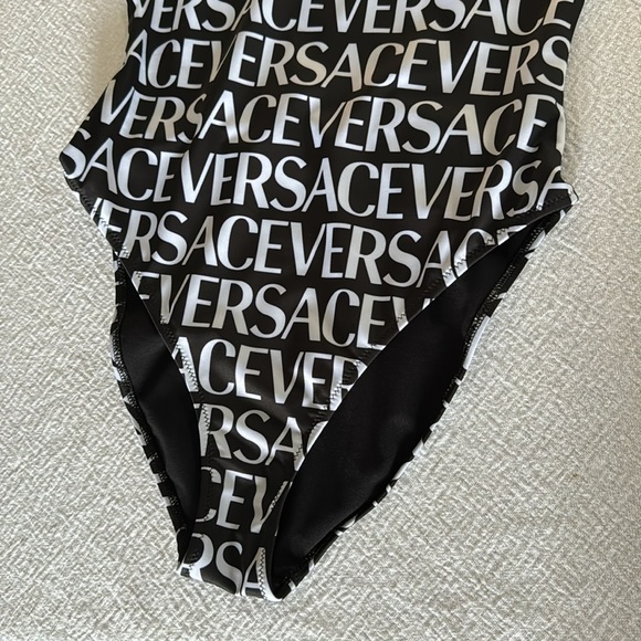 Versace Logo One-Piece Swimsuit, Size 1 fit 2 US, $575 - Picture 11 of 14